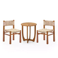 Christopher Knight Home Zorica Ensemble de salle à manger d'extérieur 3 pièces rustique en osier tressé et bois d'acacia