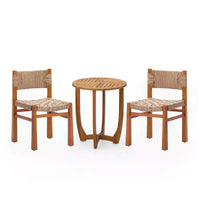 Christopher Knight Home Zorica Ensemble de salle à manger d'extérieur 3 pièces rustique en osier tressé et bois d'acacia