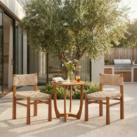 Christopher Knight Home Zorica Ensemble de salle à manger d'extérieur 3 pièces rustique en osier tressé et bois d'acacia