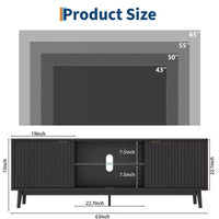 Meuble TV noir moderne, étagère réglable et meuble de rangement à 2 portes, meuble de divertissement pour salon ou chambre à coucher