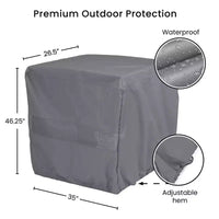 Housse de patio extérieure rectangulaire polyvalente - 46,25 x 35 x 26,5 - gris