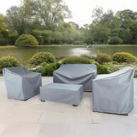 Housse de patio extérieure rectangulaire polyvalente - 46,25 x 35 x 26,5 - gris