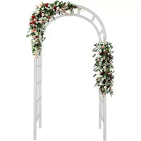VINGLI Tonnelle de jardin en vinyle, arche de mariage en PVC pour cérémonie, treillis de jardin pour plantes grimpantes extérieures, support de toile de fond arquée
