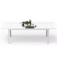 Clihome Table à manger de patio extensible en aluminium métallique