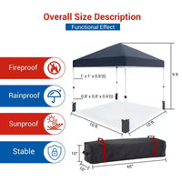 Tente gazebo extérieure, auvent pop-up portable, tente à cadre métallique robuste, convient aux patios, cours, fêtes, plages et espaces extérieurs