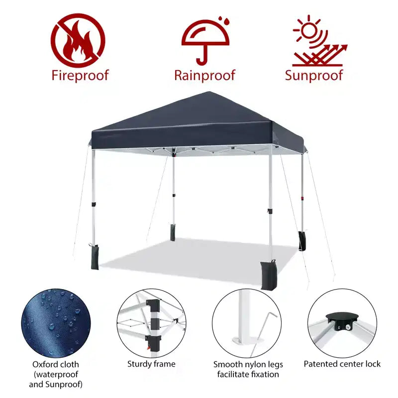 Tente gazebo extérieure, auvent pop-up portable, tente à cadre métallique robuste, convient aux patios, cours, fêtes, plages et espaces extérieurs