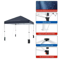 Tente gazebo extérieure, auvent pop-up portable, tente à cadre métallique robuste, convient aux patios, cours, fêtes, plages et espaces extérieurs