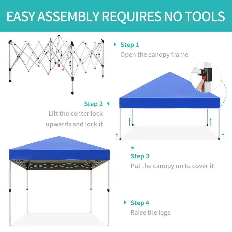 Tente gazebo extérieure, auvent pop-up portable, tente à cadre métallique robuste, convient aux patios, cours, fêtes, plages et espaces extérieurs