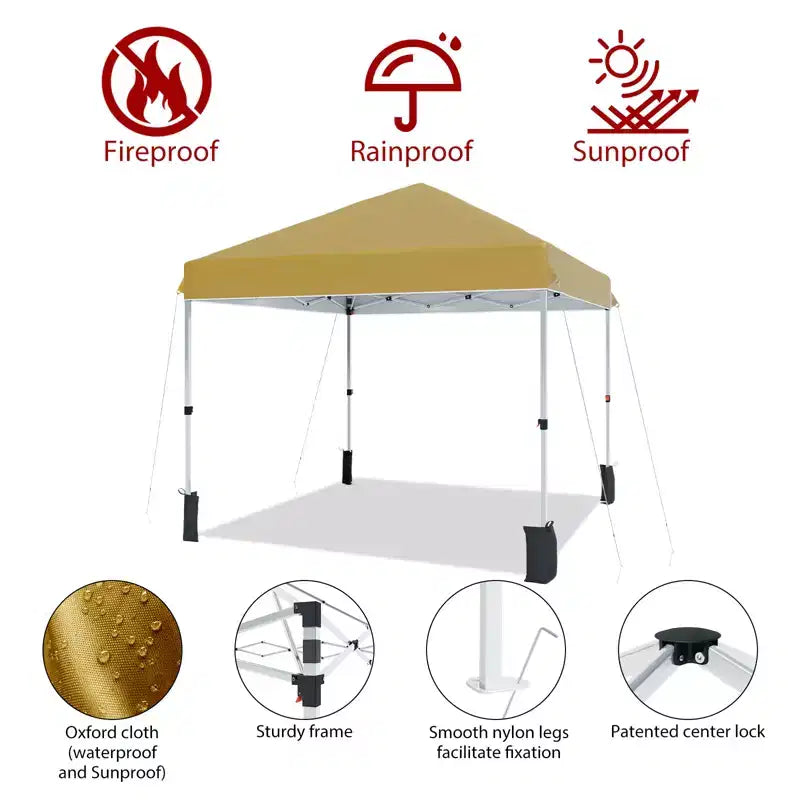 Tente gazebo extérieure, auvent pop-up portable, tente à cadre métallique robuste, convient aux patios, cours, fêtes, plages et espaces extérieurs