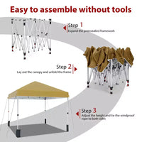 Tente gazebo extérieure, auvent pop-up portable, tente à cadre métallique robuste, convient aux patios, cours, fêtes, plages et espaces extérieurs