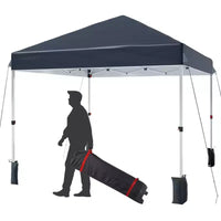Tente gazebo extérieure, auvent pop-up portable, tente à cadre métallique robuste, convient aux patios, cours, fêtes, plages et espaces extérieurs