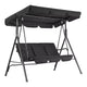 Outdoor Swing Chair with Adjustable Canopy, 3-Person Outdoor Patio SwingChair with Adjustable Tilt Shade, Porch Swing 3 Seater with Canopy