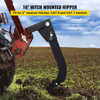Défonceuse VEVOR pour attelage, 40,6 cm Longueur de dent Décompacteur, Lame de niveleuse à 4 trous pour tracteur, Dent de défonceuse à 2 goupilles de positionnement, Noir