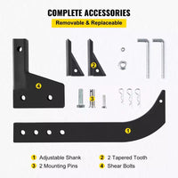 Défonceuse VEVOR pour attelage, 40,6 cm Longueur de dent Décompacteur, Lame de niveleuse à 4 trous pour tracteur, Dent de défonceuse à 2 goupilles de positionnement, Noir