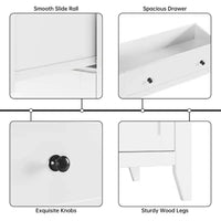 Commode 5 tiroirs pour chambre - haut coffre moderne en bois avec tiroirs profonds et boutons métalliques pour entrée, couloir