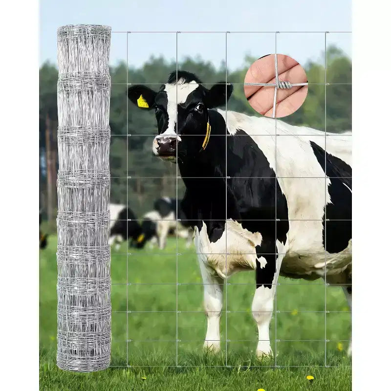 Clôture de ferme pour bétail, grillage galvanisé robuste pour bovins, porcs, chèvres, moutons, cerfs, clôture de bétail, protection de cour et enclos pour animaux