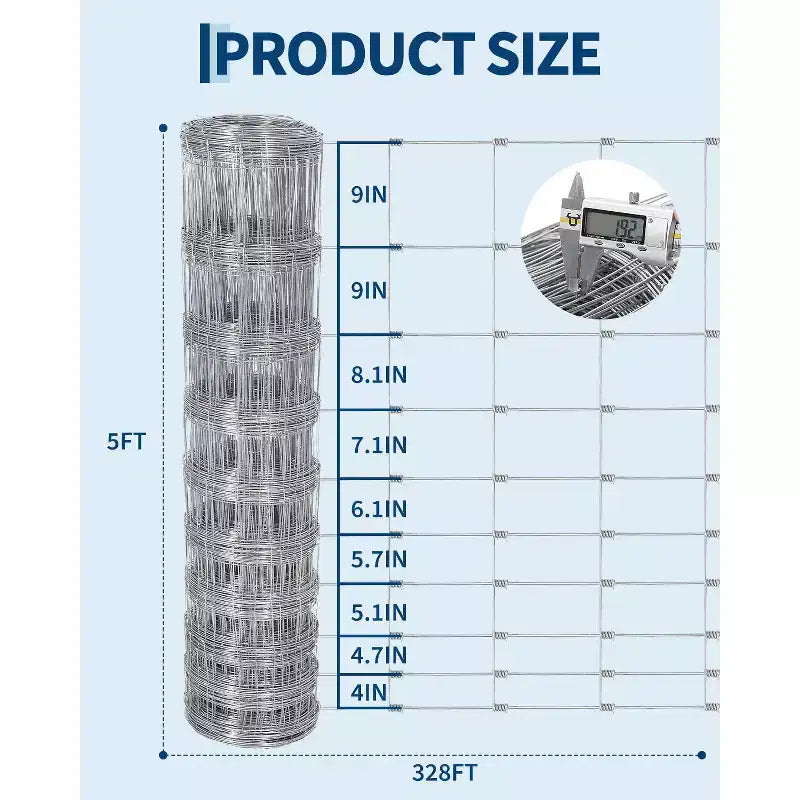 Clôture de ferme pour bétail, grillage galvanisé robuste pour bovins, porcs, chèvres, moutons, cerfs, clôture de bétail, protection de cour et enclos pour animaux