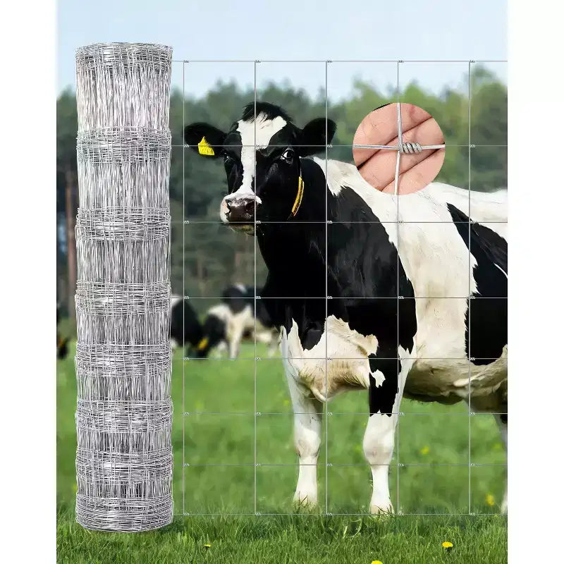 Clôture de ferme pour bétail, grillage galvanisé robuste pour bovins, porcs, chèvres, moutons, cerfs, clôture de bétail, protection de cour et enclos pour animaux