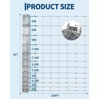 Clôture de ferme pour bétail, grillage galvanisé robuste pour bovins, porcs, chèvres, moutons, cerfs, clôture de bétail, protection de cour et enclos pour animaux