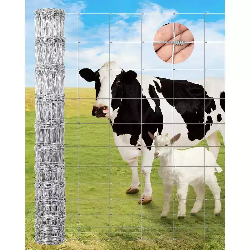 Clôture de ferme pour bétail, grillage galvanisé robuste pour bovins, porcs, chèvres, moutons, cerfs, clôture de bétail, protection de cour et enclos pour animaux
