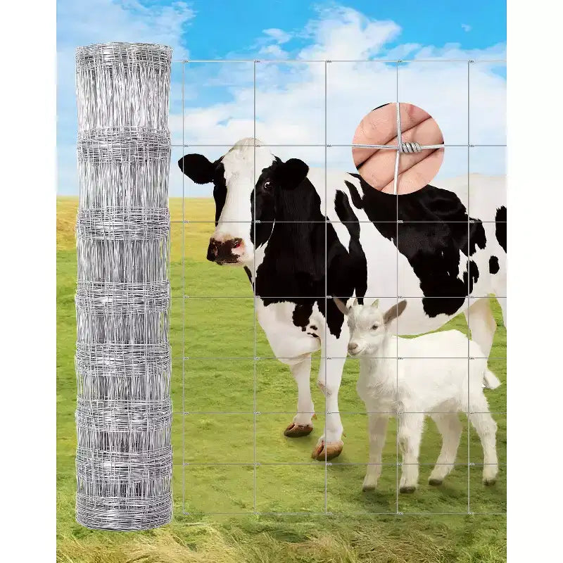 Clôture de ferme pour bétail, grillage galvanisé robuste pour bovins, porcs, chèvres, moutons, cerfs, clôture de bétail, protection de cour et enclos pour animaux