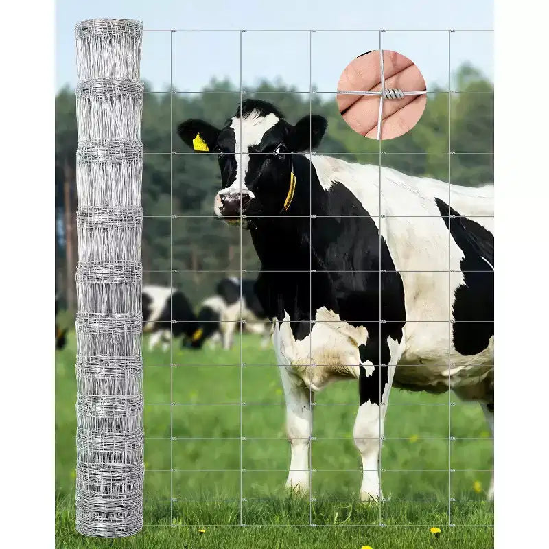 Clôture de ferme pour bétail, grillage galvanisé robuste pour bovins, porcs, chèvres, moutons, cerfs, clôture de bétail, protection de cour et enclos pour animaux