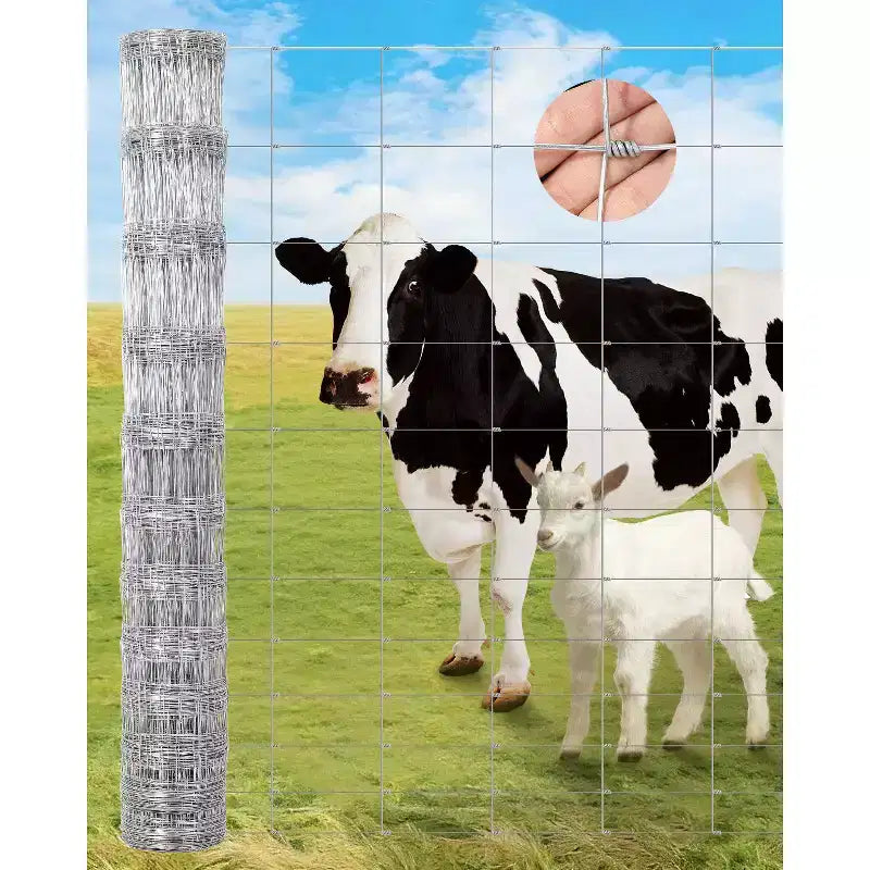 Clôture de ferme pour bétail, grillage galvanisé robuste pour bovins, porcs, chèvres, moutons, cerfs, clôture de bétail, protection de cour et enclos pour animaux