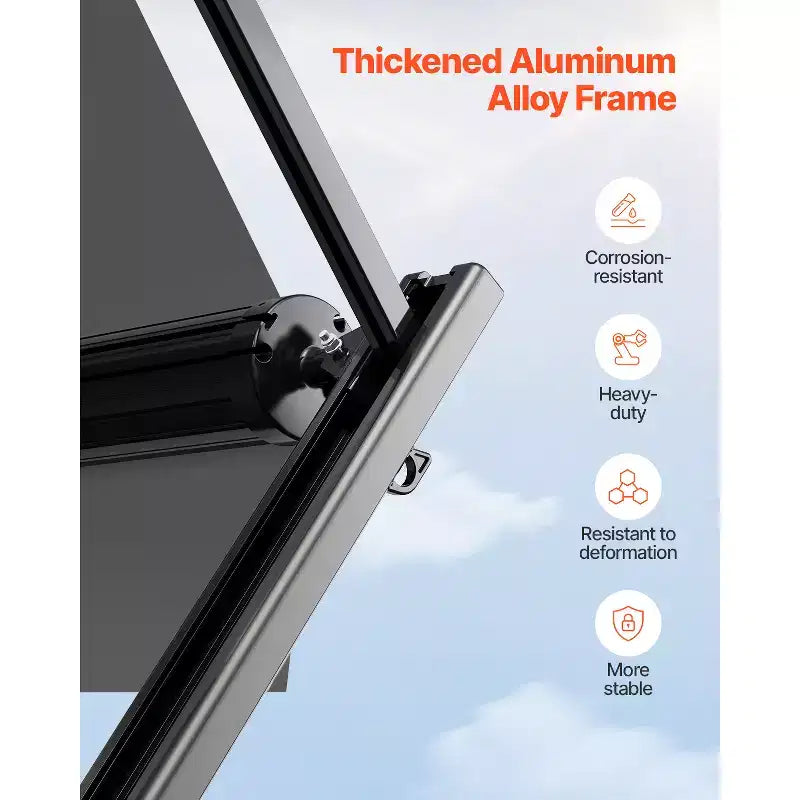 VEVOR Kit complet d'auvent manuel pour VR, auvent rétractable 16' avec cadre en alliage d'aluminium, auvent de remorque extérieur, convient à la plupart des VR (Black Fade)