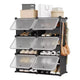 Modular six-compartment shoe cabinet with doors - suitable for hallways, bedrooms, or living rooms, space-saving and easy to assemble.