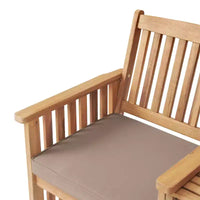 Banc double extérieur en bois d'acacia Bristol, table intégrée, résistant aux intempéries, finition naturelle, pour porche, 60 po L x 23 po P x 35 po H, assise : 19 po L x