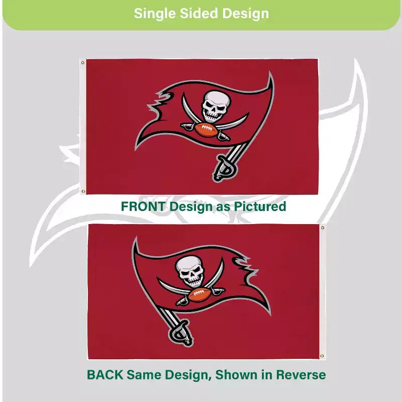 Drapeau d'extérieur durable NFL Tampa Bay Buccaneers 3 x 5 avec œillets | Drapeau et bannière d'équipe de sport | Drapeau de décoration murale intérieure