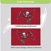 Drapeau d'extérieur durable NFL Tampa Bay Buccaneers 3 x 5 avec œillets | Drapeau et bannière d'équipe de sport | Drapeau de décoration murale intérieure