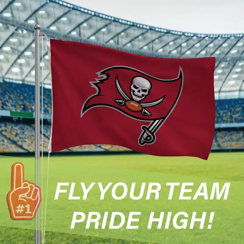 Drapeau d'extérieur durable NFL Tampa Bay Buccaneers 3 x 5 avec œillets | Drapeau et bannière d'équipe de sport | Drapeau de décoration murale intérieure