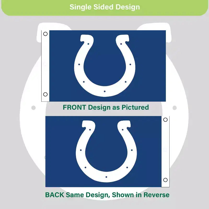 NFL Indianapolis Colts Drapeau de maison durable extérieur 3 x 5 avec œillets | drapeau et bannière d'équipe sportive | drapeau décoratif mural intérieur