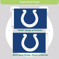 NFL Indianapolis Colts Drapeau de maison durable extérieur 3 x 5 avec œillets | drapeau et bannière d'équipe sportive | drapeau décoratif mural intérieur