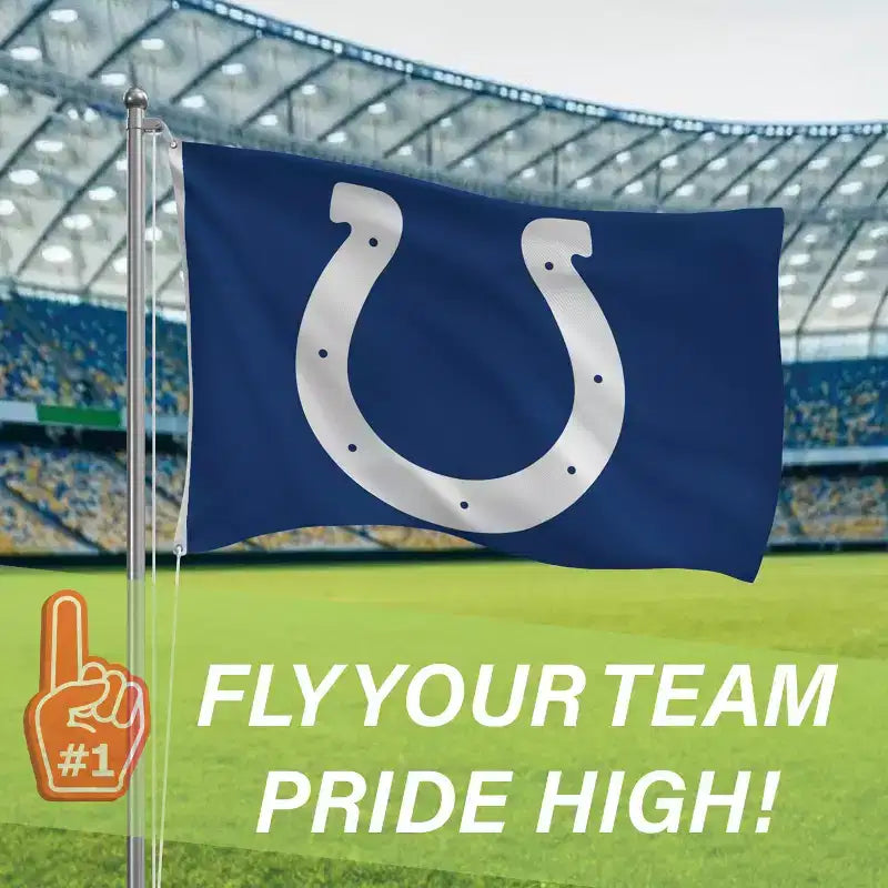NFL Indianapolis Colts Drapeau de maison durable extérieur 3 x 5 avec œillets | drapeau et bannière d'équipe sportive | drapeau décoratif mural intérieur