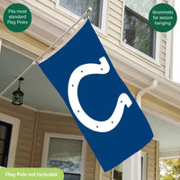 NFL Indianapolis Colts Drapeau de maison durable extérieur 3 x 5 avec œillets | drapeau et bannière d'équipe sportive | drapeau décoratif mural intérieur