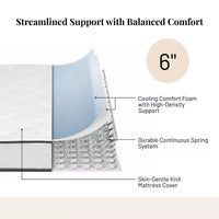 Matelas Atlas 6 simple à ressorts, housse respirante, fermeté ferme