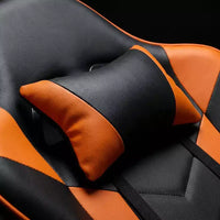 Chaise de jeu avec repose-pieds, chaise d'ordinateur ergonomique avec appuie-tête et support lombaire, chaise de jeu respirante et réglable en hauteur pour la maison et le bureau