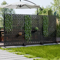 PexFix Écran d'intimité extérieur métallique décoratif, clôture d'intimité au design ajouré, autoportant et mobile, cloison résistante aux intempéries pour patio et jardin