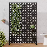 PexFix Écran d'intimité extérieur métallique décoratif, clôture d'intimité au design ajouré, autoportant et mobile, cloison résistante aux intempéries pour patio et jardin