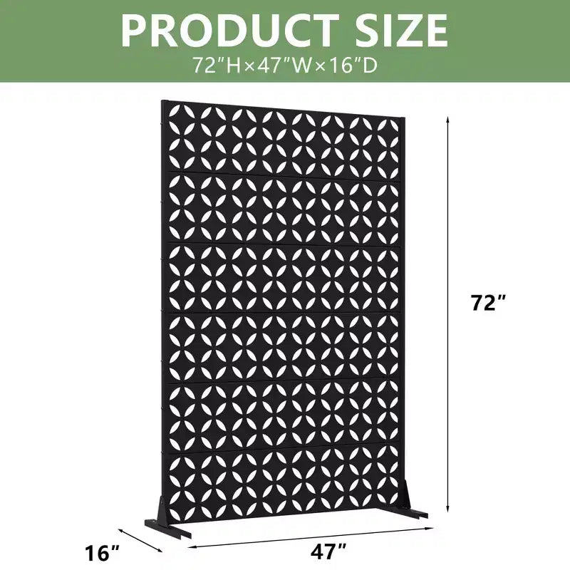 PexFix Écran d'intimité extérieur métallique décoratif, clôture d'intimité au design ajouré, autoportant et mobile, cloison résistante aux intempéries pour patio et jardin