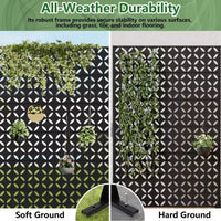 PexFix Écran d'intimité extérieur métallique décoratif, clôture d'intimité au design ajouré, autoportant et mobile, cloison résistante aux intempéries pour patio et jardin