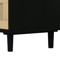CuisinSmart Grande table de chevet avec tiroirs, table de chevet commode en rotin de 80 cm avec 3 tiroirs pour salon et chambre à coucher