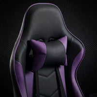 Chaise de jeu LauKingdom avec repose-pieds, chaise d'ordinateur ergonomique, pivotante et réglable en hauteur, support lombaire massant, chaise de jeu vidéo, noir et violet