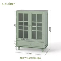 Buffet minimaliste FurnitureR avec portes vitrées et tiroir, armoire de rangement style ferme pour salle à manger, cuisine, salon, entrée