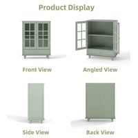 Buffet minimaliste FurnitureR avec portes vitrées et tiroir, armoire de rangement style ferme pour salle à manger, cuisine, salon, entrée