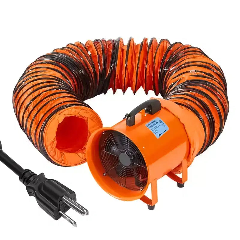 Ventilateur, Ventilateur Souffleur, Ventilateur Souffleur Portable Robuste de 12 Pouces, Moteur Haute Vitesse de 580W avec un Débit d'Air de 3500 PCM, Conduit Flexible de 10 Mètres, Échappement Silencieux