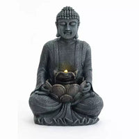 GDFStudio Noel Fontaine d'eau Bouddha méditant style zen 28 à 2 niveaux avec pompe