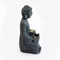 GDFStudio Noel Fontaine d'eau Bouddha méditant style zen 28 à 2 niveaux avec pompe